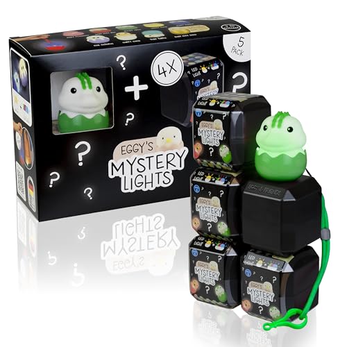 MegaLight Blind Box Mini Nachtlichter für Kinder 5er Pack | Mystery Box | Rocky Croc + 4 aus 9 per Zufall | stufenlos dimmbar | mit Anhänger | 4 Verschiedene Lichtfarben | EGGY'S Mystery Lights MegaLight Blind Box Mini Nachtlichter für Kinder 5er Pack | Mystery Box | Rocky Croc + 4 aus 9 per Zufall | stufenlos dimmbar | mit Anhänger | 4 Verschiedene Lichtfarben | EGGY'S Mystery Lights von MegaLight