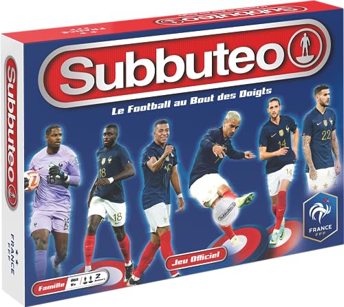 MegaBleu - Subbuteo französische Nationalmannschaft FFF – Tischfußballspiel für Erwachsene und Kinder ab 6 Jahren – Fußballspiel mit strategischem Krug – offizielles FFF-Produkt – 2 Spieler – auf von Megableu
