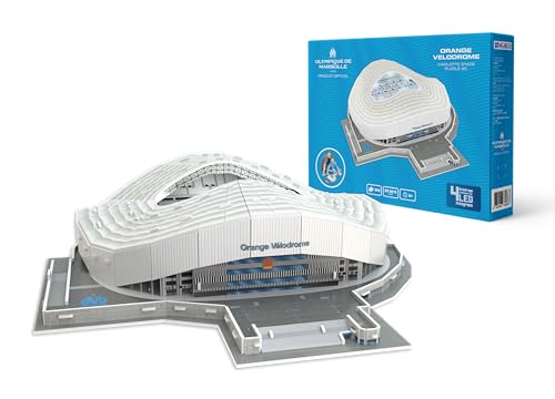 Megableu - Puzzle-Stadion 3D Orange Velodrome (Olympique de Marseille) mit LED, 678266 von Megableu