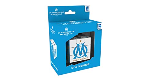 Megableu Olympique de Marseille Würfel, 3 x 3 cm, offizielles OM-Puzzle, Logik- und Denkspiel für Erwachsene und Kinder ab 7 Jahren, Fußball-Würfel für OM-Fans, Geschenkidee für Fans des Fußballclubs von Megableu