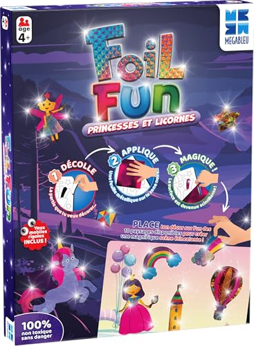 Megableu Foil Fun-Prinzessinnen und Einhörner, Freizeit für Kinder, kreative und spielerische Aktivität, ab 4 Jahren, 678347 von Megableu