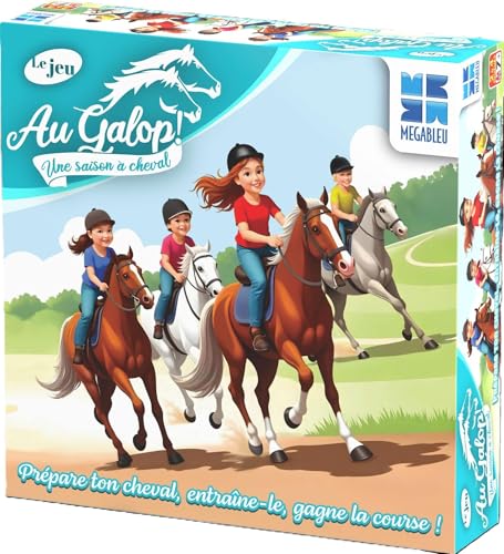 Megableu - AU Galop Eine Saison zu Pferd – Gesellschaftsspiel für Kinder ab 7 Jahren – Bereite dein Pferd vor & gewinne das Rennen – Brettspiel für Familie – Reitfans – 2 bis 4 Spieler – auf Megableu - AU Galop Eine Saison zu Pferd – Gesellschaftsspiel für Kinder ab 7 Jahren – Bereite dein Pferd vor & gewinne das Rennen – Brettspiel für Familie – Reitfans – 2 bis 4 Spieler – auf von Megableu