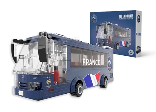 Megableu - Bus der französischen Mannschaft FFF zum Zusammenbauen – 319 Bausteine – offizielles FFF-Modell – Fußball-Bauspiel für Kinder & Erwachsene – Geschenkidee für Fans & Unterstützer, blau von Megableu