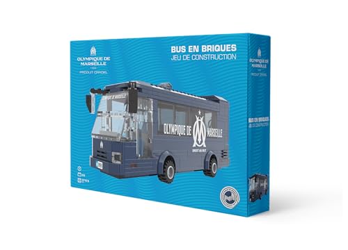 Megableu - Bus zum Zusammenbauen Olympique de Marseille- 319 Bausteine - Offiziell Lizenziertes Modell OM - Bauspiel für Erwachsene & Kinder - Geschenkidee Fans - Fußballfans von Megableu
