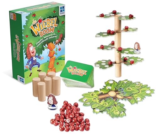 Megableu - DE WIEBELBOOM Brettspiel und Geschicklichkeitsspiel für Kinder 6 Jahre + - Bauen mit Äpfeln, Zweigen und Balance - 2–6 Spieler - Lernspiel für Familien - Niederländische Version von Megableu