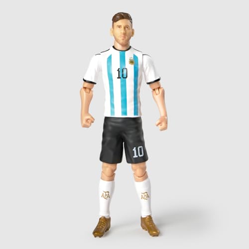 Megableu Fußballfigur Messi – 20 cm – große Fußballfigur realistisch & beweglich – offizielles Lizenzprodukt – 10 Gelenkpunkte – Spielzeug Fußball Argentinien – Geschenkidee für Fans Messi von Megableu