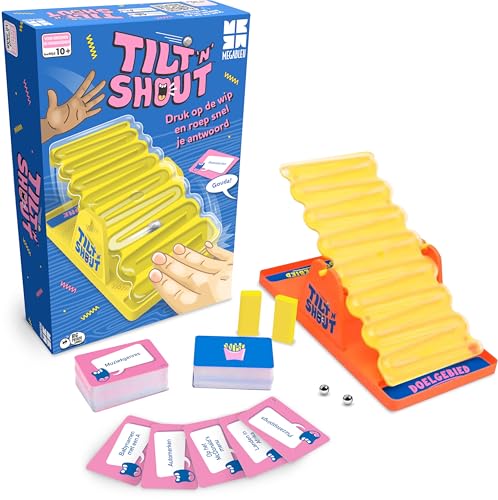 Megableu - TILT 'N' SHOUT – Brettspiel für Kinder ab 8 Jahren - Interaktives Wort- und Reaktionsspiel mit Bascule und Ball-Timer - 2–12 Spieler - Familienspiel und Partyspiel - Niederländische Version Megableu - TILT 'N' SHOUT – Brettspiel für Kinder ab 8 Jahren - Interaktives Wort- und Reaktionsspiel mit Bascule und Ball-Timer - 2–12 Spieler - Familienspiel und Partyspiel - Niederländische Version von Megableu