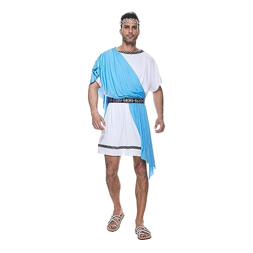 Megartico Griechisches Toga-Kostüm für Paare, Damen, Halloween, griechische Kostüme, Herren, römische Party-Outfits, Männer, M Megartico Griechisches Toga-Kostüm für Paare, Damen, Halloween, griechische Kostüme, Herren, römische Party-Outfits, Männer, M von Megartico