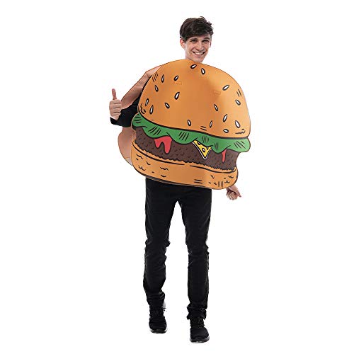 Megartico Halloween Herren Hamburger Kostüm Erwachsene Burger Kostüm Lustige Essen Kostüme für Paare Einheitsgröße von Megartico