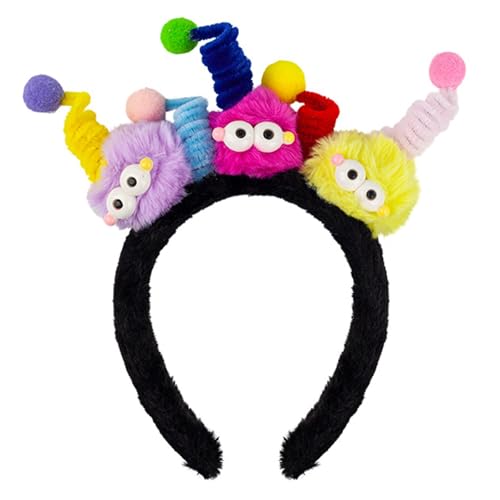 Meiliyizu Dame Pompons Hut Elagant Kopfbedeckung Stirnband Kopfschmuck für Make-up Party Maskeraden Buntes Geburtstagszubehör von Meiliyizu
