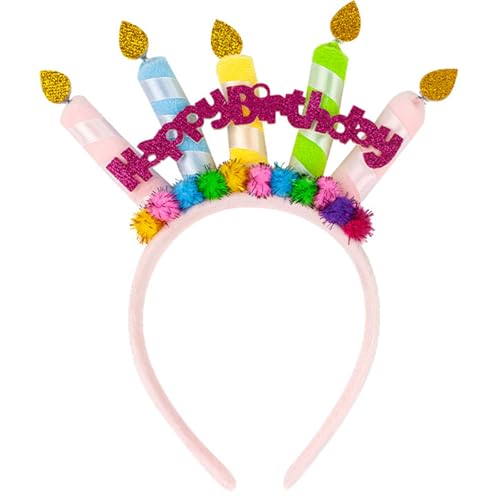 Meiliyizu Dame Pompons Hut Elagant Kopfbedeckung Stirnband Kopfschmuck für Make-up Party Maskeraden Buntes Geburtstagszubehör von Meiliyizu