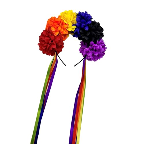 Meiliyizu Haarreif mit Blumenmuster, Regenbogen-Rose, Halloween-Dekoration, Quasten, Rollenspiel, Kostüm, Abschlussball, Party, Live-Show, Kopfbedeckung, Plüsch-Teufel-Stirnbänder für Damen und Herren Meiliyizu Haarreif mit Blumenmuster, Regenbogen-Rose, Halloween-Dekoration, Quasten, Rollenspiel, Kostüm, Abschlussball, Party, Live-Show, Kopfbedeckung, Plüsch-Teufel-Stirnbänder für Damen und Herren von Meiliyizu
