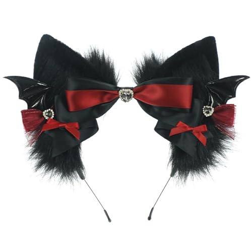 Meiliyizu Niedliches Haarband mit Katzenohren, Plüschschwanz, Wolfsschwanz, Katzenschwanz, verstellbarer Gürtel, langer Schwanz für Halloween, Weihnachtsfeier Meiliyizu Niedliches Haarband mit Katzenohren, Plüschschwanz, Wolfsschwanz, Katzenschwanz, verstellbarer Gürtel, langer Schwanz für Halloween, Weihnachtsfeier von Meiliyizu