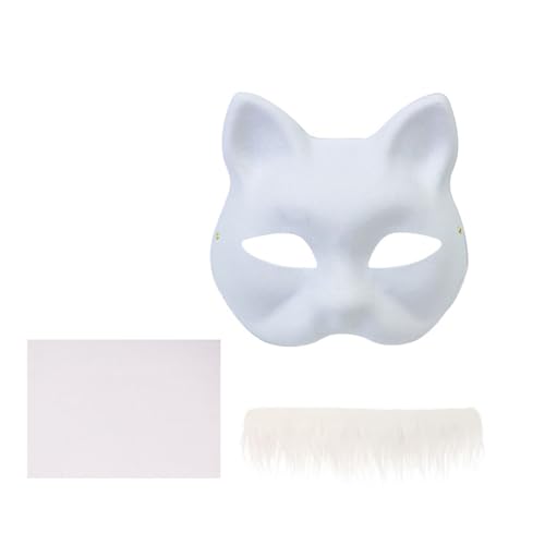 Meiliyizu Tierset Maskerade Handbemalte Katzen Ungemalte Füchse Anime Cosplay Halloween Party Meiliyizu Tierset Maskerade Handbemalte Katzen Ungemalte Füchse Anime Cosplay Halloween Party von Meiliyizu