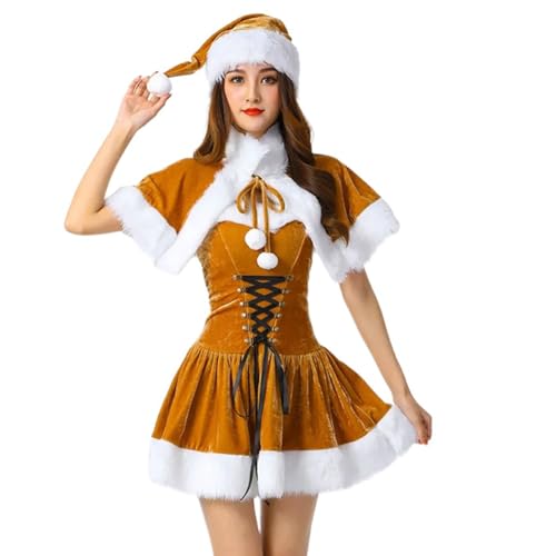 Meiliyizu Weihnachtskostüm-Zubehör, inklusive Weihnachtskleid, Weihnachtsmütze und Schal für Damen und Mädchen Meiliyizu Weihnachtskostüm-Zubehör, inklusive Weihnachtskleid, Weihnachtsmütze und Schal für Damen und Mädchen von Meiliyizu