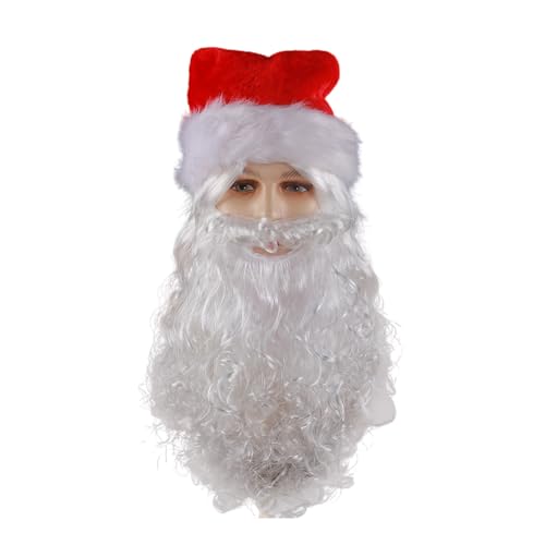 Meiliyizu Weihnachtsmütze, Weihnachtsmann-Bart, Weihnachtsmann-Haar für Erwachsene, Weihnachtsmann-Kostüm, Weihnachtsmann-Bärte und Weihnachtsmann-Haar Meiliyizu Weihnachtsmütze, Weihnachtsmann-Bart, Weihnachtsmann-Haar für Erwachsene, Weihnachtsmann-Kostüm, Weihnachtsmann-Bärte und Weihnachtsmann-Haar von Meiliyizu
