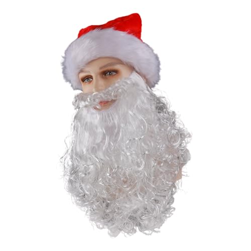 Meiliyizu Weihnachtsmütze, Weihnachtsmann-Bart, Weihnachtsmann-Haar für Erwachsene, Weihnachtsmann-Kostüm, Weihnachtsmann-Bärte und Weihnachtsmann-Haar Meiliyizu Weihnachtsmütze, Weihnachtsmann-Bart, Weihnachtsmann-Haar für Erwachsene, Weihnachtsmann-Kostüm, Weihnachtsmann-Bärte und Weihnachtsmann-Haar von Meiliyizu