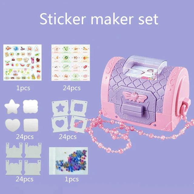 3D Glitter Sticker Machine™ - Fest der Kreativität - Sticker-Set 3D Glitter Sticker Machine + Zubehör | Pädagogisches Holzspielzeug von Mein Kleines Baby