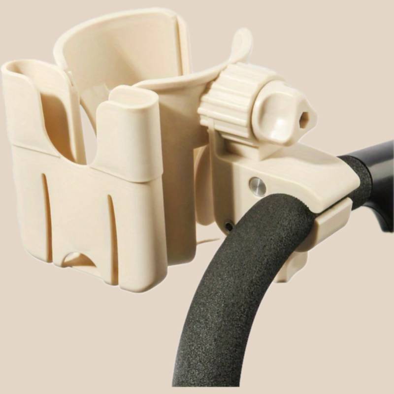 Addis– Immer griffbereit – Telefon- und Becherhalter für Kinderwagen Beige | Pädagogisches Holzspielzeug von Mein Kleines Baby
