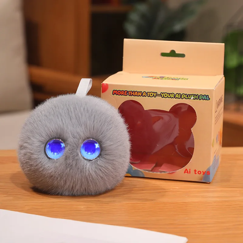 AiBuddy – Sprechendes KI-Kuscheltier mit Sprachchat Grau | Pädagogisches Holzspielzeug von Mein Kleines Baby