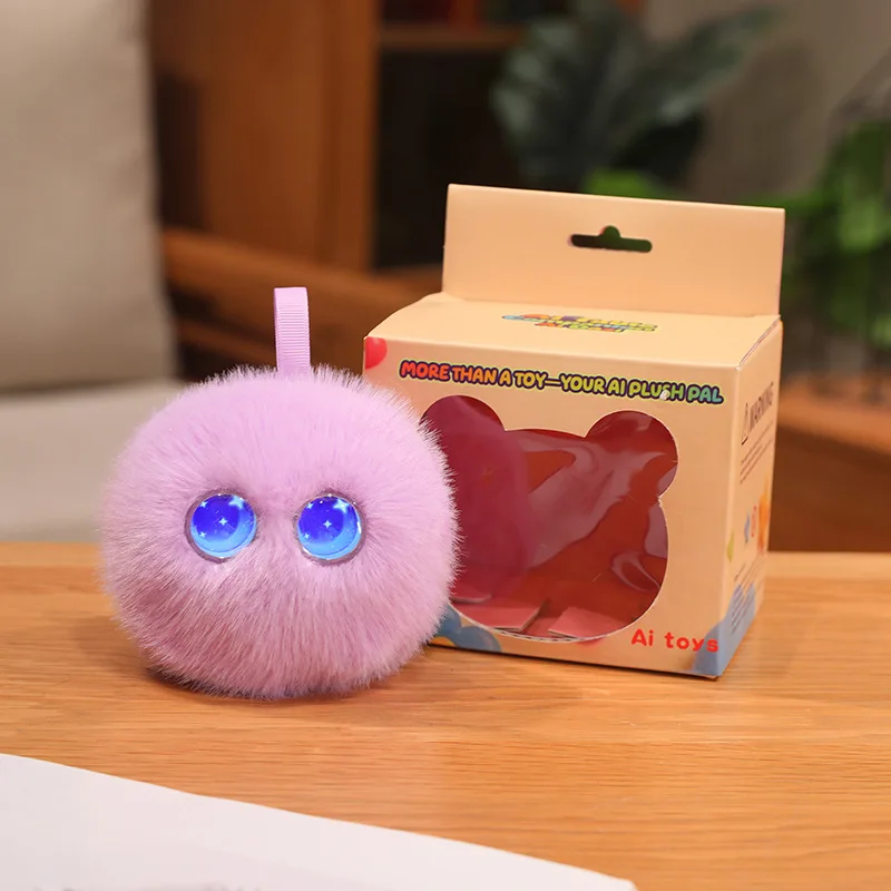 AiBuddy – Sprechendes KI-Kuscheltier mit Sprachchat Lila | Pädagogisches Holzspielzeug von Mein Kleines Baby