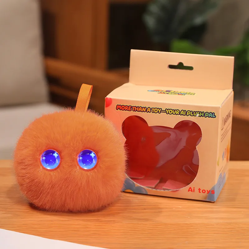 AiBuddy – Sprechendes KI-Kuscheltier mit Sprachchat Orange | Pädagogisches Holzspielzeug von Mein Kleines Baby