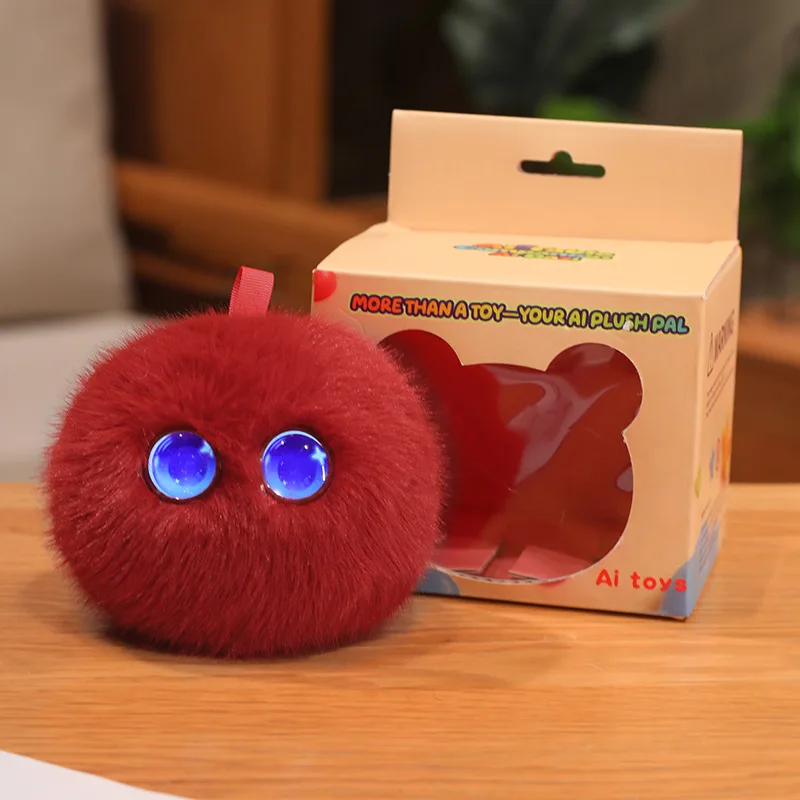 AiBuddy – Sprechendes KI-Kuscheltier mit Sprachchat Rot | Pädagogisches Holzspielzeug von Mein Kleines Baby