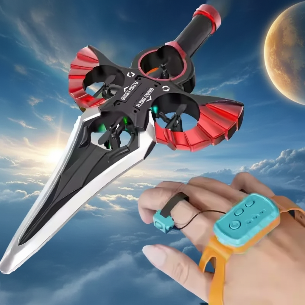 AirBlade – Verspielt & interaktiv – ferngesteuertes Flugspielzeug im Schwert-Design Gestensteuerung / Rot | Pädagogisches Holzspielzeug von Mein Kleines Baby