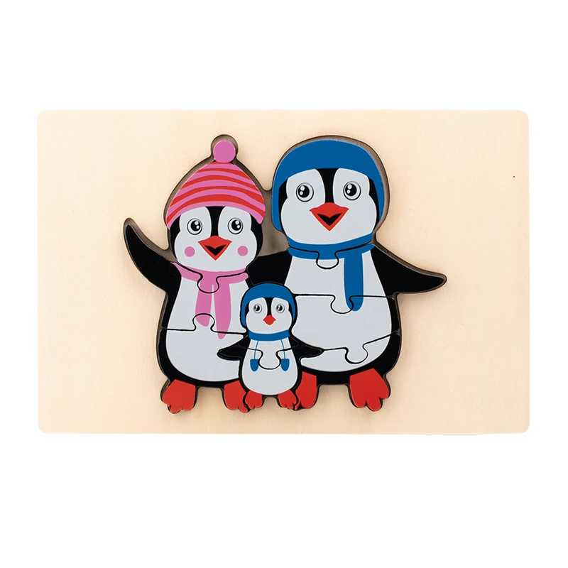 Animal Puzzle™ – Entdecken&Lernen– Cartoon Holzpuzzle Pinguin | Pädagogisches Holzspielzeug von Mein Kleines Baby