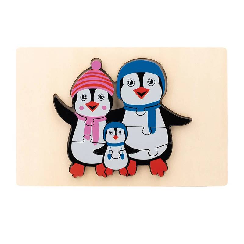 Animal Puzzle™ – Entdecken&Lernen– Cartoon Holzpuzzle Pinguin | Pädagogisches Holzspielzeug von Mein Kleines Baby