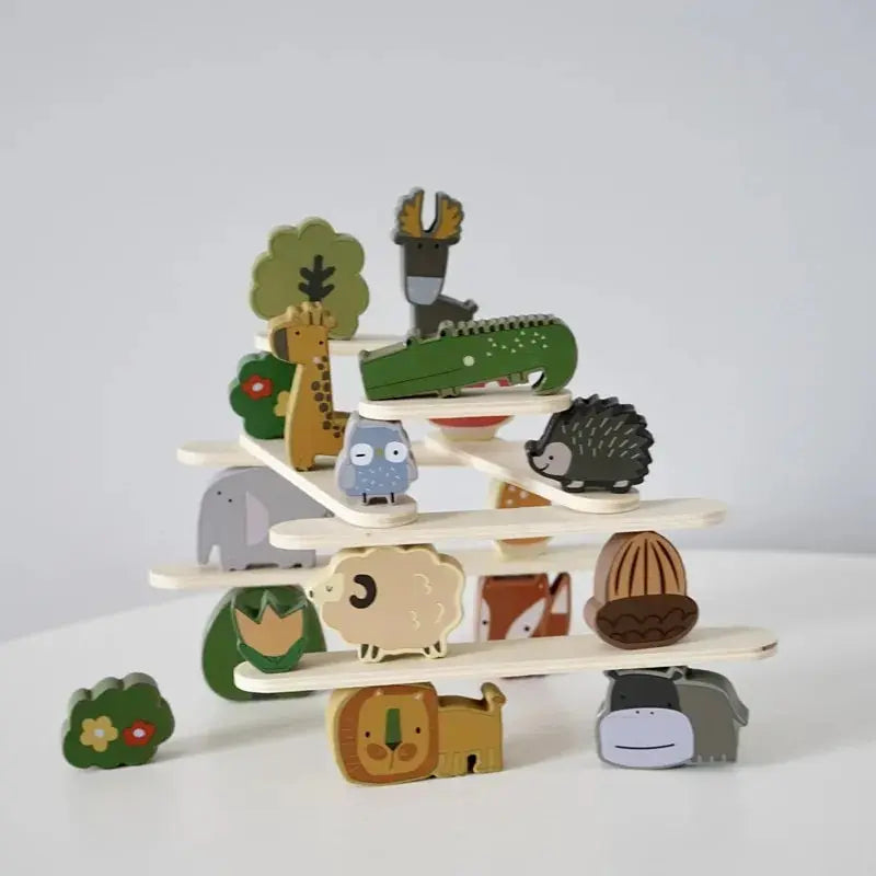 Animal Stackers™ - Intelligentes Stapeln - Holz Tiere Stapeln Spielzeug | Pädagogisches Holzspielzeug von Mein Kleines Baby