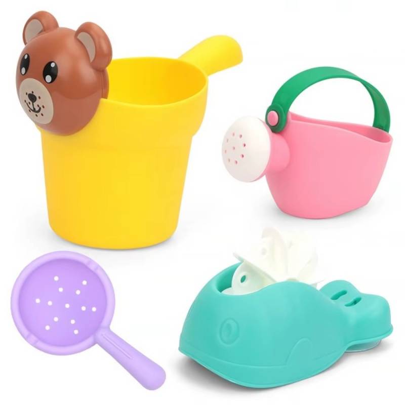 Aqua Tot™ – Eimer voller Spaß - Strandspielzeug-Set Bär | Pädagogisches Holzspielzeug von Mein Kleines Baby