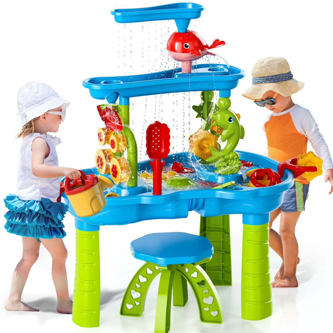 AquaPlay– Sommerspaß und Entdeckungen – 3-lagiger Sand- und Wasserspieltisch | Pädagogisches Holzspielzeug von Mein Kleines Baby