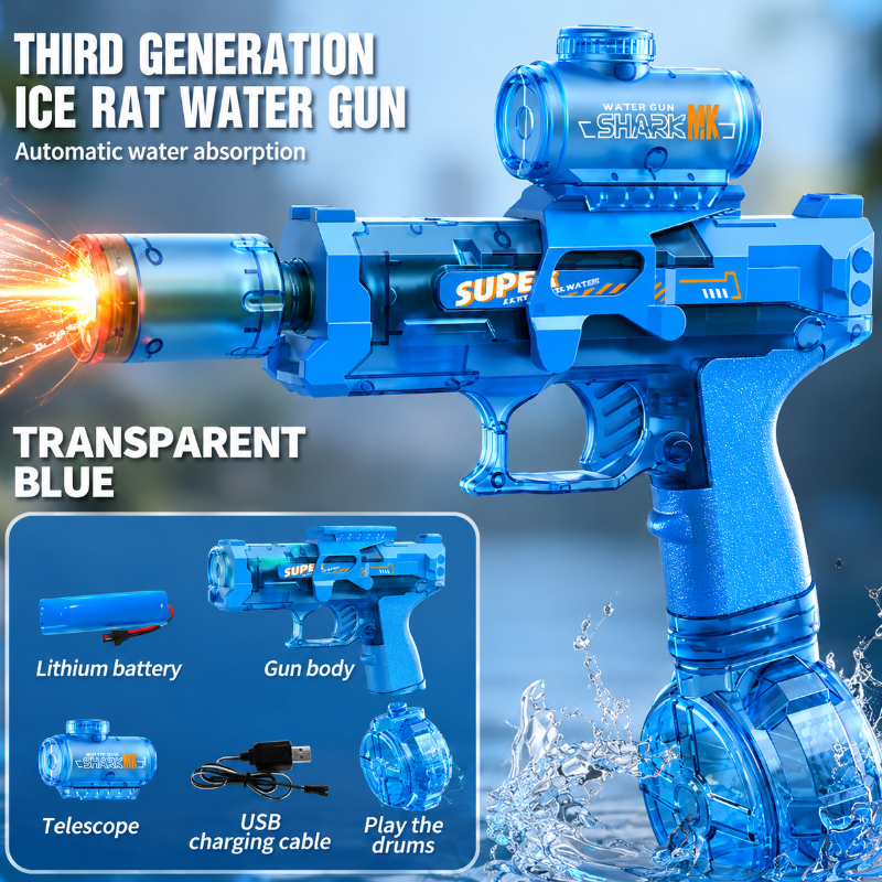 Automatic Water Blaster – Aktiv & Interaktiv – Wasserpistole Blau | Pädagogisches Holzspielzeug von Mein Kleines Baby