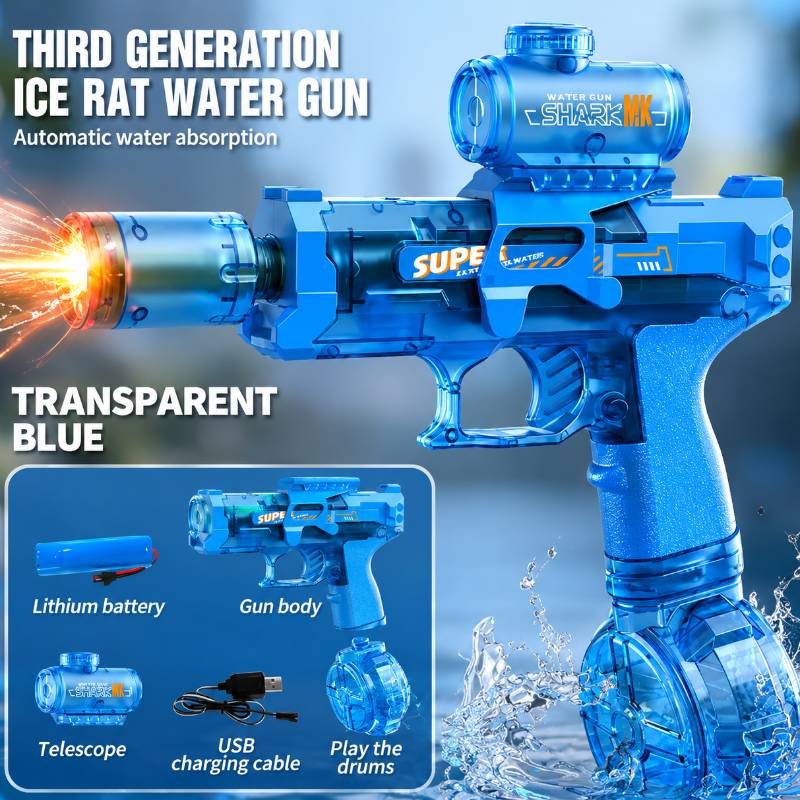 Automatic Water Blaster – Aktiv & Interaktiv – Wasserpistole Blau | Pädagogisches Holzspielzeug von Mein Kleines Baby
