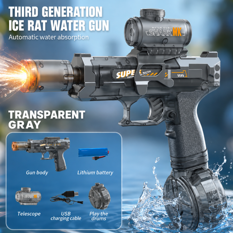 Automatic Water Blaster – Aktiv & Interaktiv – Wasserpistole Schwarz | Pädagogisches Holzspielzeug von Mein Kleines Baby
