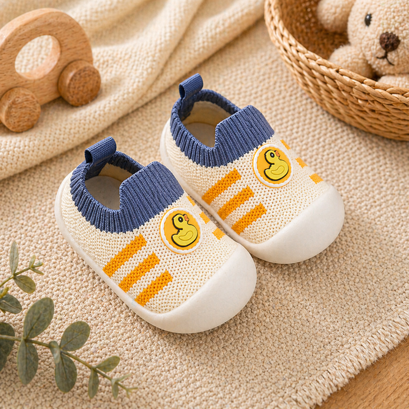Baby Anti-Slip Shoes – Sicherheit & Komfort – Kinderschuhe Ente / Blau / 21 (10–15 Monate) | Pädagogisches Holzspielzeug von Mein Kleines Baby