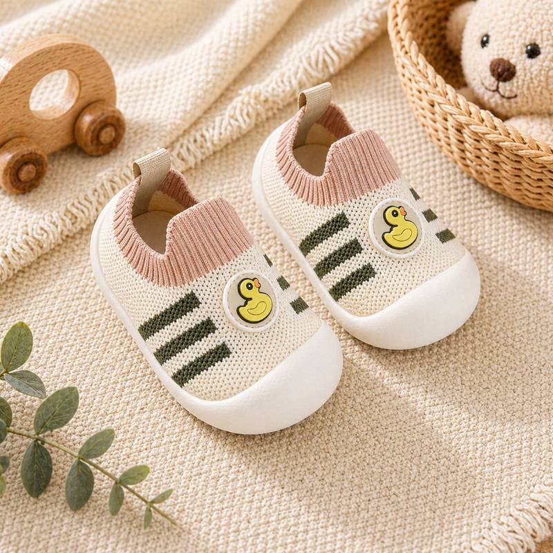 Baby Anti-Slip Shoes – Sicherheit & Komfort – Kinderschuhe Ente / Braun / 23 (15–18 Monate) | Pädagogisches Holzspielzeug von Mein Kleines Baby