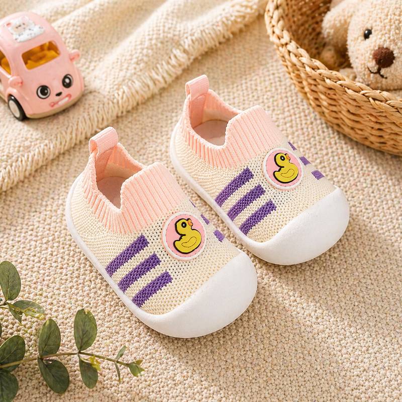 Baby Anti-Slip Shoes – Sicherheit & Komfort – Kinderschuhe Ente / Rosa / 23 (15–18 Monate) | Pädagogisches Holzspielzeug von Mein Kleines Baby