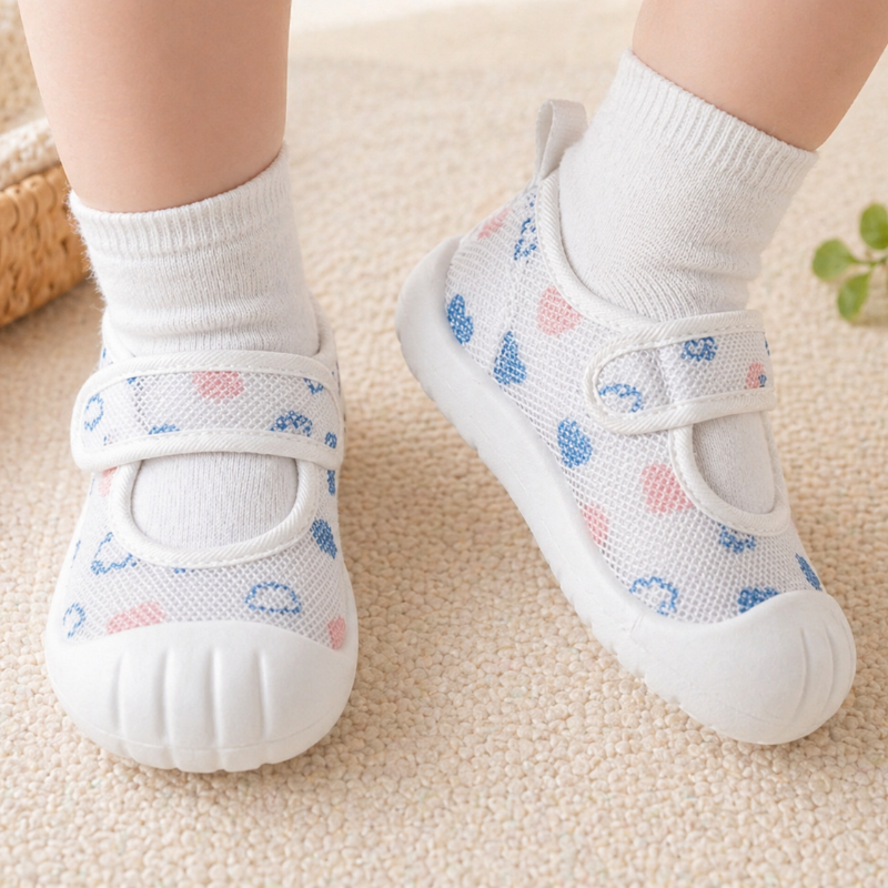 Baby Anti-Slip Shoes – Sicherheit & Komfort – Kinderschuhe Polka / Blau / 25 (1.5–2.5 Jahre) | Pädagogisches Holzspielzeug von Mein Kleines Baby