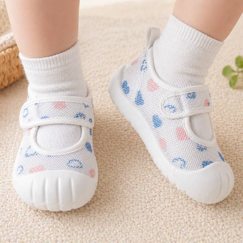 Baby Anti-Slip Shoes – Sicherheit & Komfort – Kinderschuhe Polka / Blau / 25 (1.5–2.5 Jahre) | Pädagogisches Holzspielzeug von Mein Kleines Baby