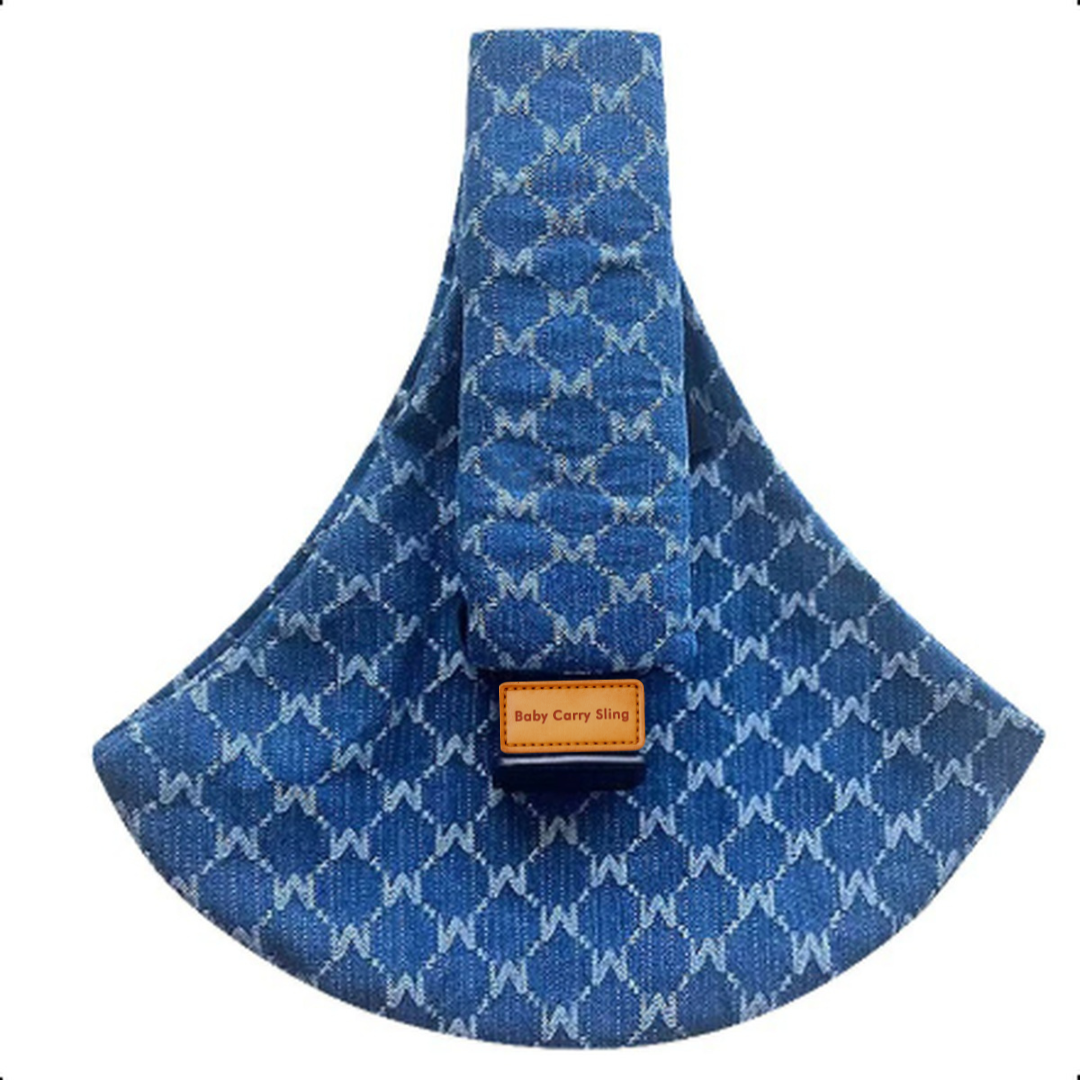 Baby Carry Sling™ - Verstellbare Babytrage - Hüfttrage Denimblau | Pädagogisches Holzspielzeug von Mein Kleines Baby