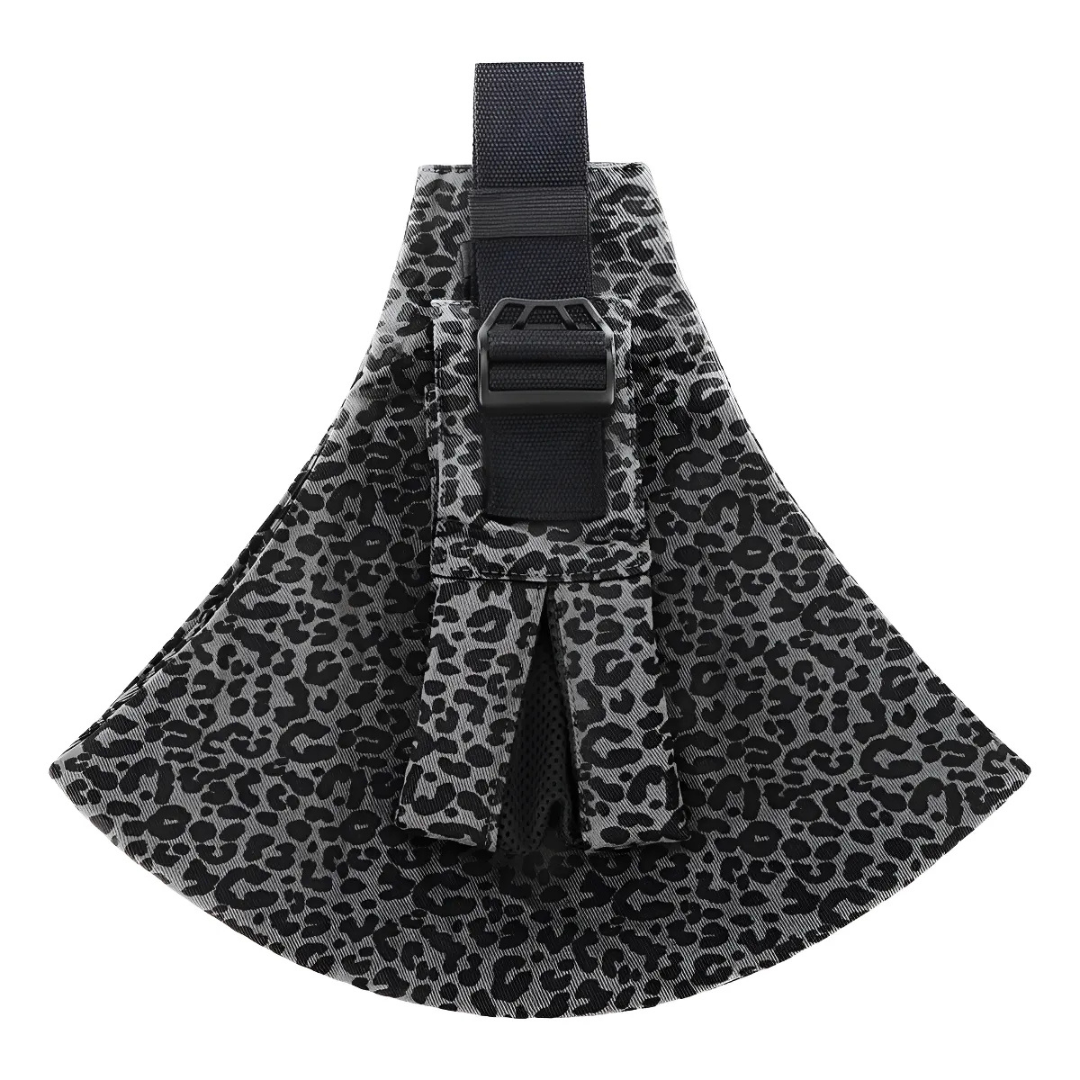 Baby Sling Carrier™ - Verstellbare Babytrage - Hüfttrage Dunkler Leopard – Comfort | Pädagogisches Holzspielzeug von Mein Kleines Baby