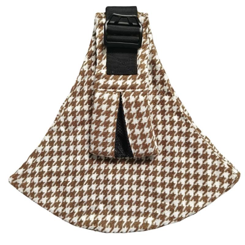 Baby Sling Carrier™ - Verstellbare Babytrage - Hüfttrage Karamellfarbenes Hahnentritt – Comfort | Pädagogisches Holzspielzeug von Mein Kleines Baby