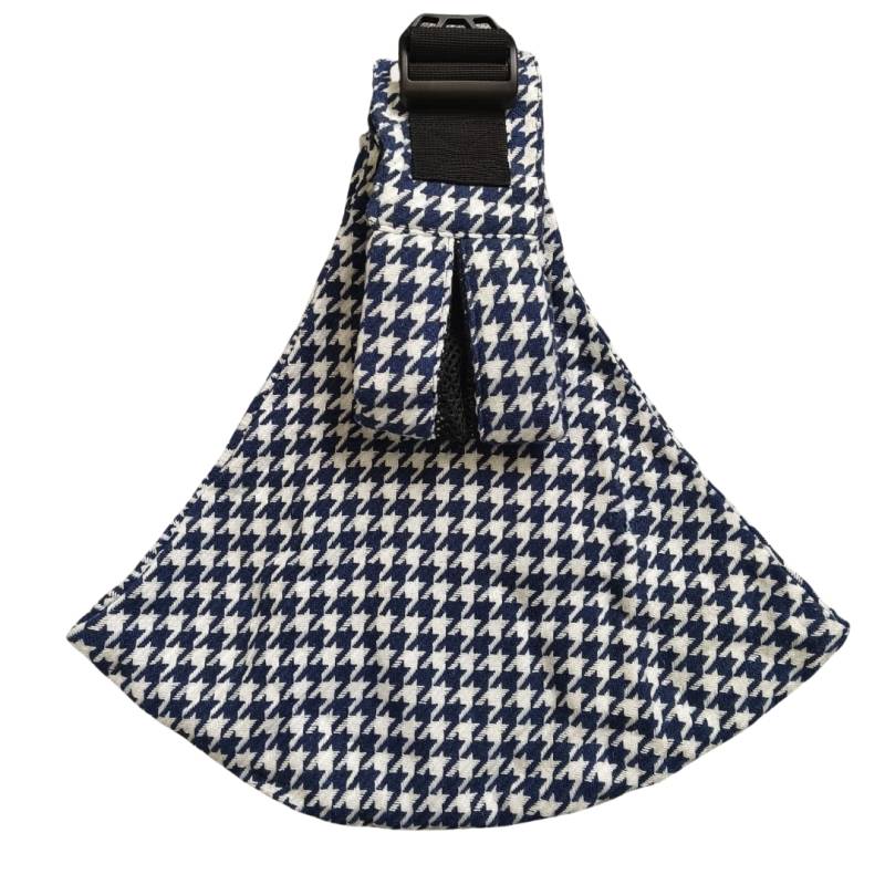 Baby Sling Carrier™ - Verstellbare Babytrage - Hüfttrage Mitternachtsblaues Hahnentritt – Comfort | Pädagogisches Holzspielzeug von Mein Kleines Baby