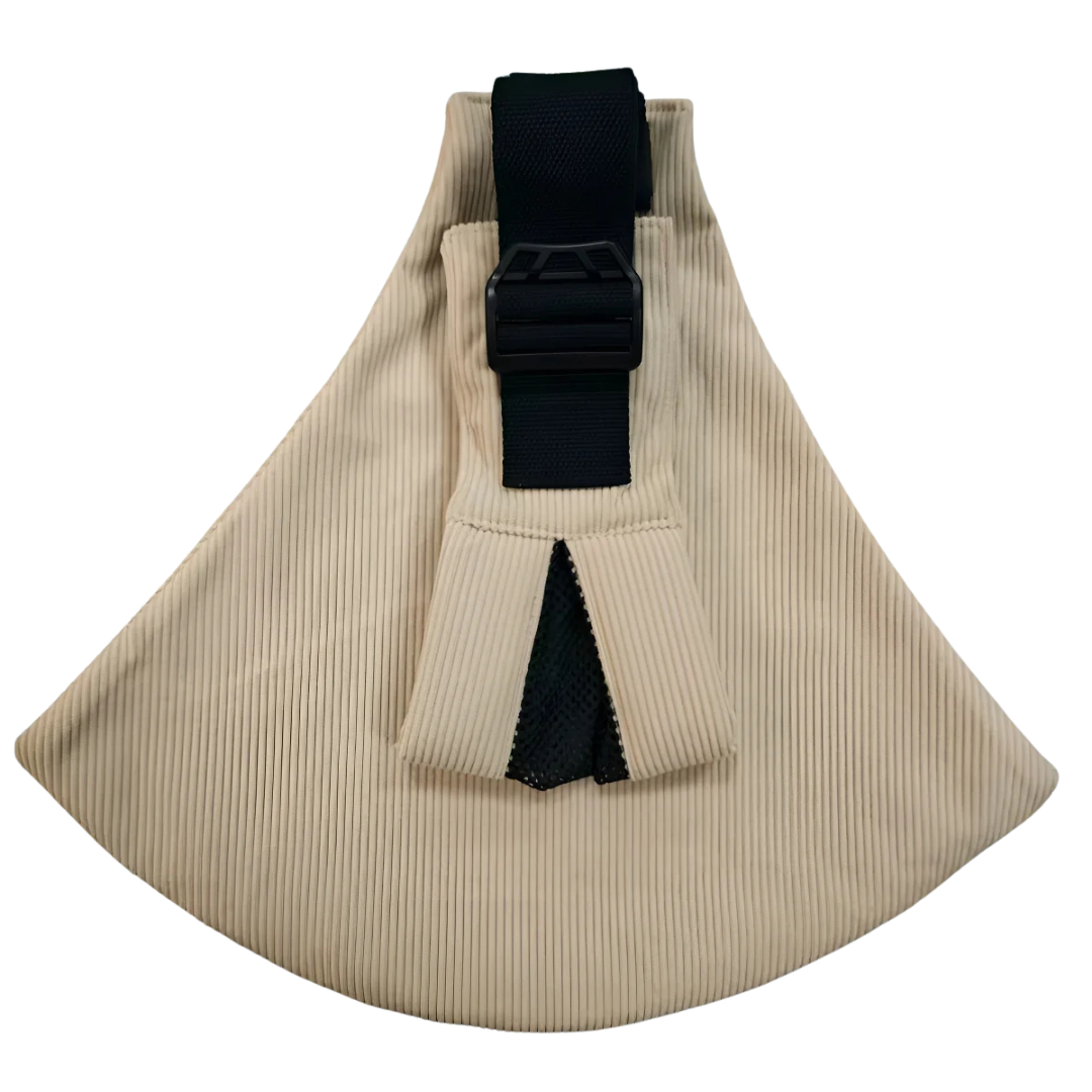 Baby Sling Carrier™ - Verstellbare Babytrage - Hüfttrage Sandfarben gerippt – Comfort | Pädagogisches Holzspielzeug von Mein Kleines Baby