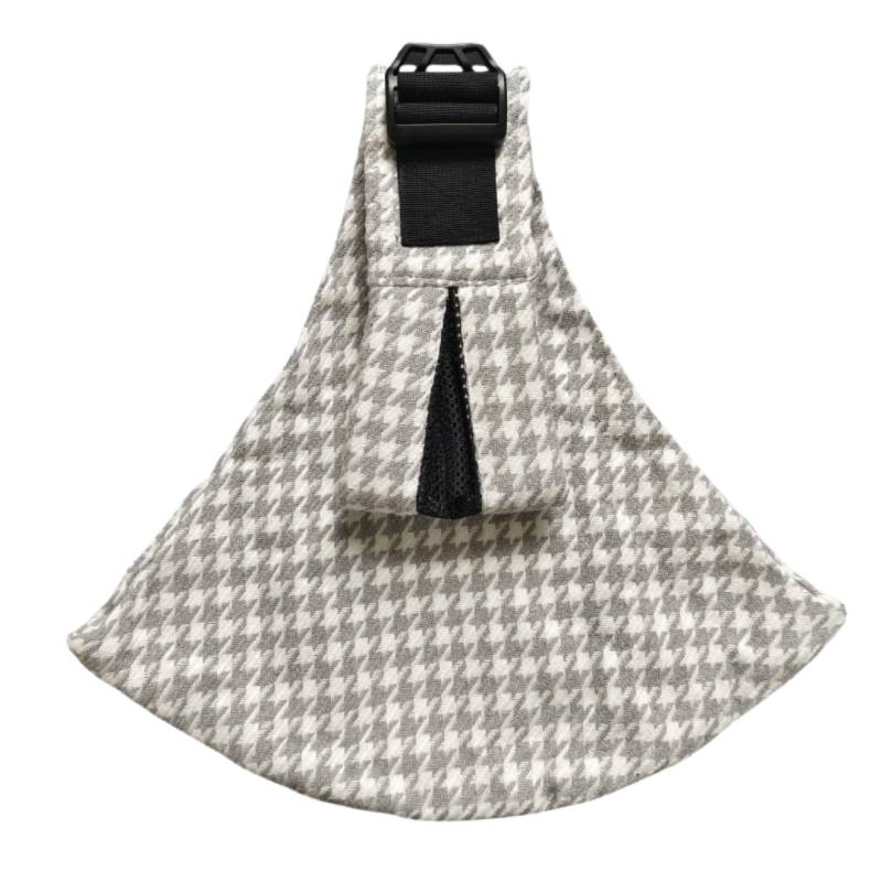 Baby Sling Carrier™ - Verstellbare Babytrage - Hüfttrage Weiches graues Hahnentritt – Comfort | Pädagogisches Holzspielzeug von Mein Kleines Baby