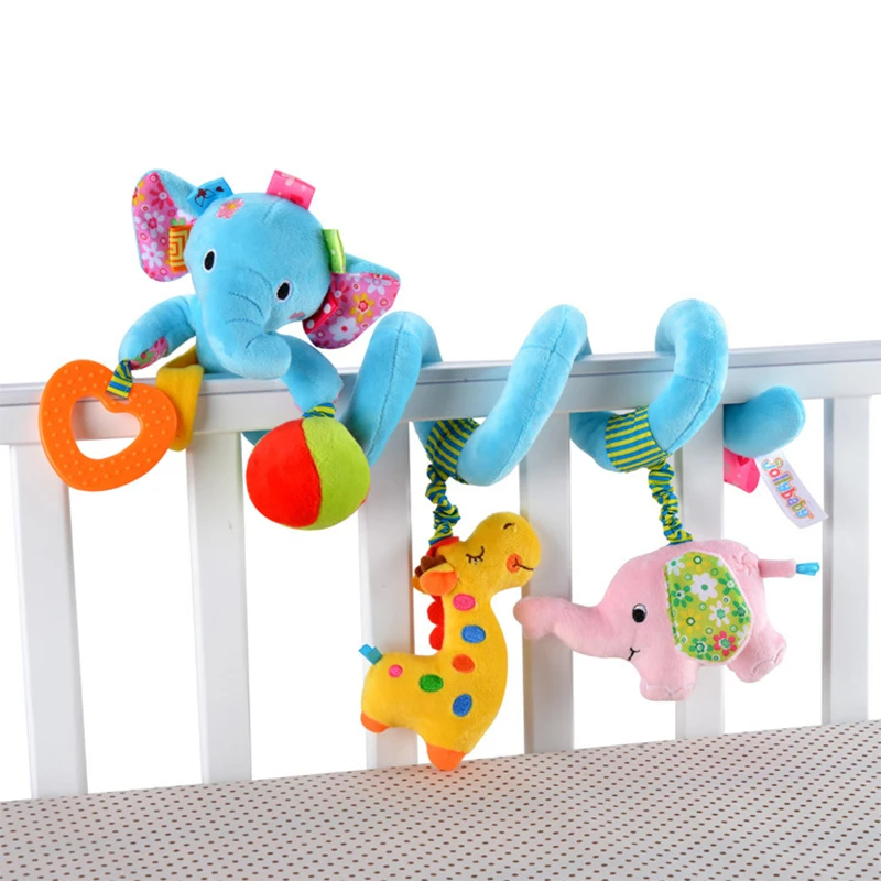 Baby Spiral Toy™ - Autositz&Kinderwagen Spielzeug Blauer Elefant | Pädagogisches Holzspielzeug von Mein Kleines Baby