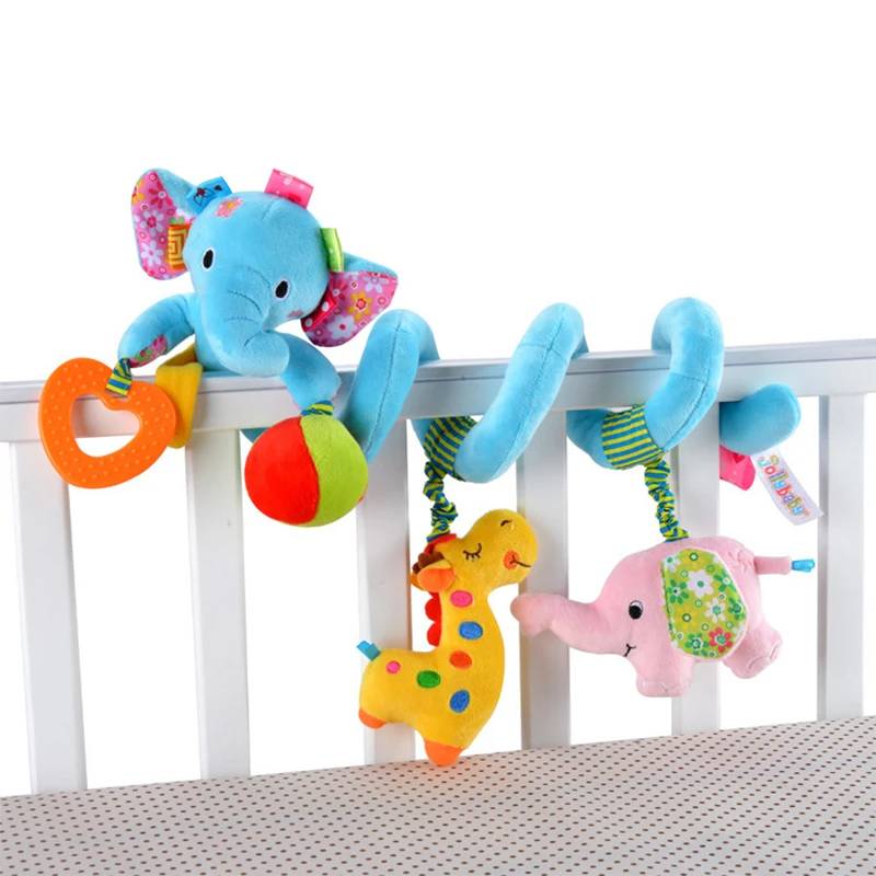 Baby Spiral Toy™ - Autositz&Kinderwagen Spielzeug Blauer Elefant | Pädagogisches Holzspielzeug von Mein Kleines Baby