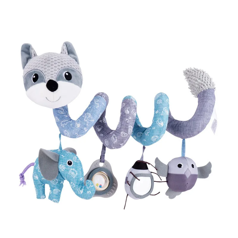 Baby Spiral Toy™ - Autositz&Kinderwagen Spielzeug Grauer Fuchs | Pädagogisches Holzspielzeug von Mein Kleines Baby